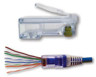 RJ45 Combo Pack Includes 30 Connectors 
and 30 Strain Reliefs
