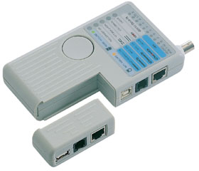 Remote Cable Tester For RJ45, RJ11, 
USB, BNC