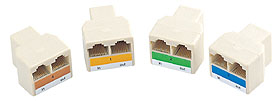 One to Two RJ-45 Jack Connecter (8 per 
pack, price for per pack)