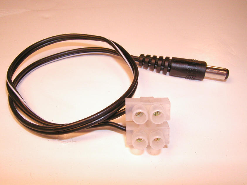 DC Cord with plug (2.1 x 5.5mm) and 
screw terminal