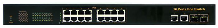 16 Port POE (Power Over Ethernet) RJ45 
Gigabit Switch