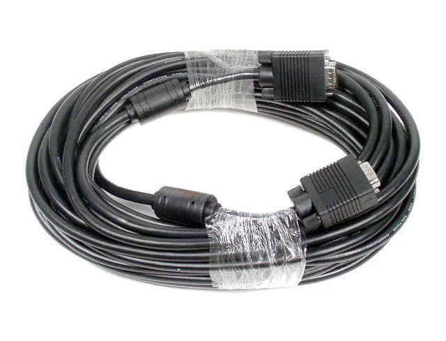 50 foot Black VGA Male to Female 
Monitor Cable with Dual Ferrites
