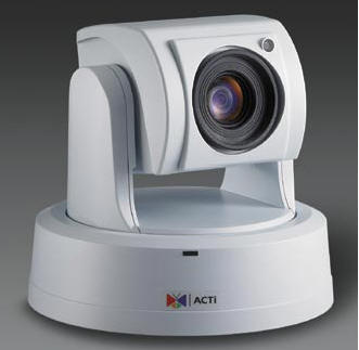 ACTi MPEG-4 NTSC Day and Night IP PTZ, two-way Audio, 480 TV Line CCD, PoE, Surface mount, 10x optical zoom