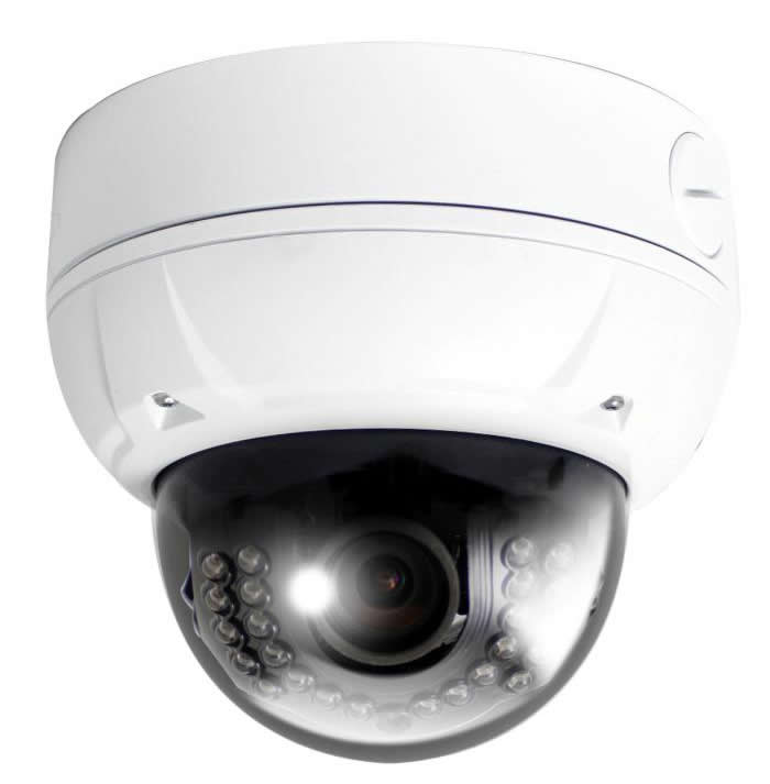 Vandal Dome Sony+Effio-E 700 TVL 2.8~12mm Lens DWDR IR 80 feet with 24 LEDs 12/24V White