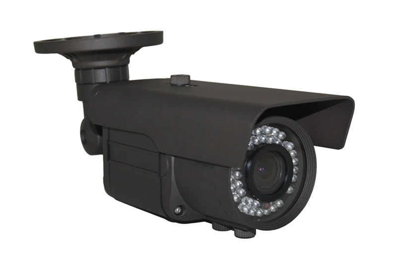 Outdoor Bullet Camera 42 IR Leds 700 TV Lines Res, 2.8~10mm Lens, OSD