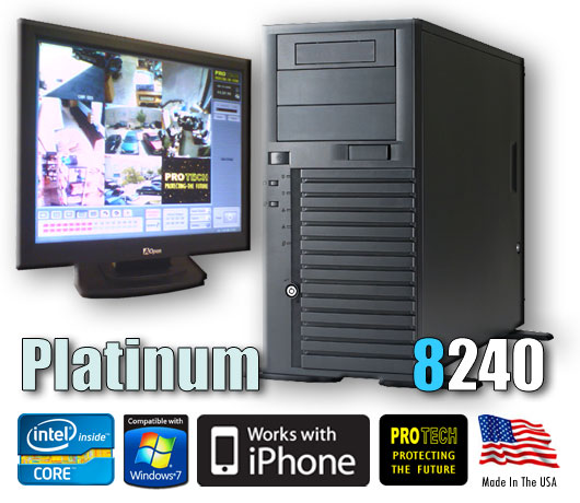 Platinum 8 Ch Live DVR 240 fps (30fps 
per cam) H.264 - 500 GB - 40GB-SSD-OS 
- Hardware H.264