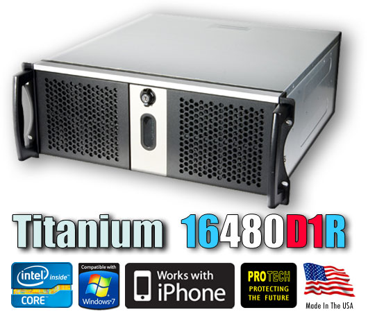 Titanium 16 Ch Live DVR 480fps (30fps 
at FULL D1) Hardware MPEG4 - 2 TB RAID 
- 40GB-SSD-OS - Hardware H.264 FULL D1