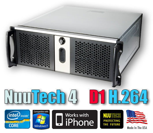 NuuTech 4 D1 NDVR for up to 4 Analog 
and 
8 IP Channels - 40GB-SSD-OS