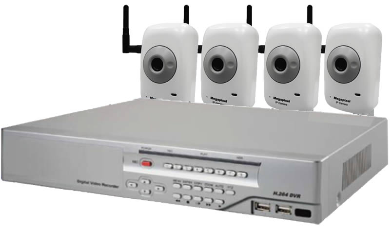  Complete 4 Camera H.264 NVR 1.3 MegaPixel Hybrid Kit