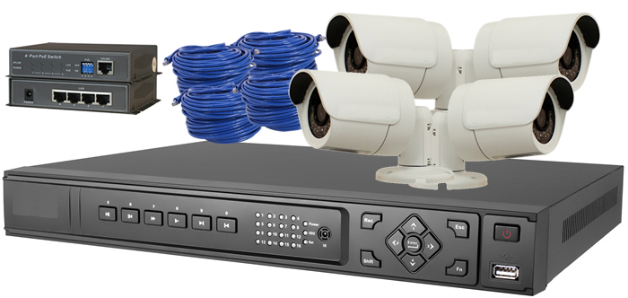 Cassowary 04 included 4-SCW-IP-72 + 4-100 Ethere net cables with POE