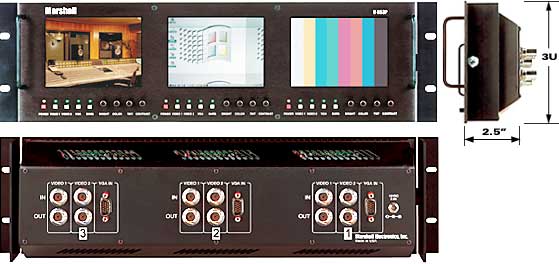 Marshall V-R53P Triple 5 LCD Rack-Mount Panel